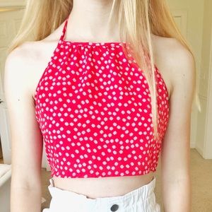 Red Polka Dot Halter Top